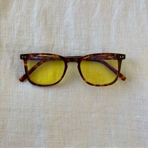Blue light blocking Tortoise Shell Yellow Lens Glasses